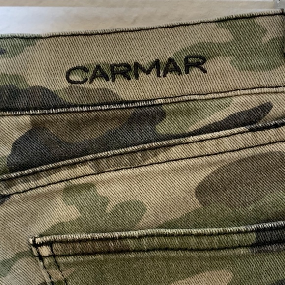 ❤️ CARMAR Camo Raw Hem Mid Rise Skinny Jeans - Picture 7 of 12